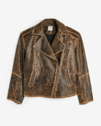 Leather biker jacket