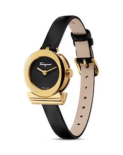 luxury wishlist Salvatore Ferragamo Gancino Black Strap Watch