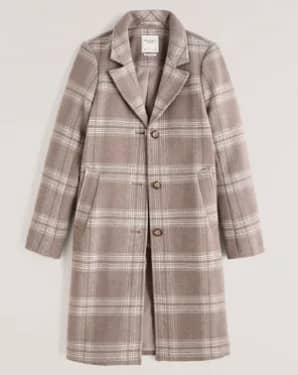 Abercrombie slouchy belted wool-blend dad coat