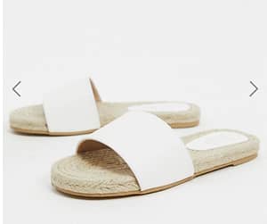RAID Wide Fit Hayley espadrille slides in white