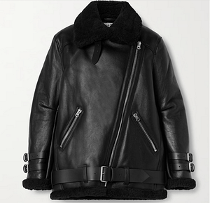 ACNE STUDIOS Leather trimmed shearling jacket