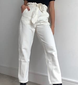 & Other Stories belted tapered jean in off white