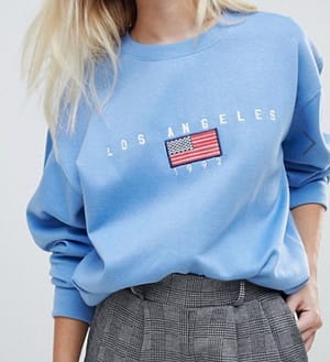 Daisy Street relaxed sweatshirt with vintage los angeles embroidery