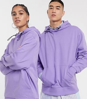 COLLUSION Unisex hoodie in lilac with toggle