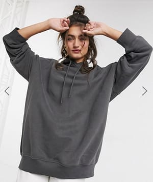 Monki Bae oversize hoodie in dark grey
