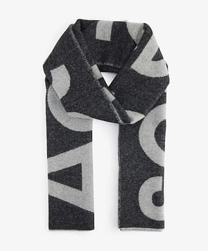 Toronty logo-intarsia wool-blend scarf