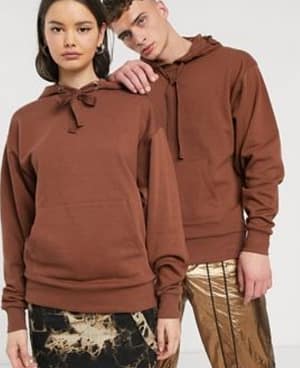 COLLUSION Unisex hoodie in brown