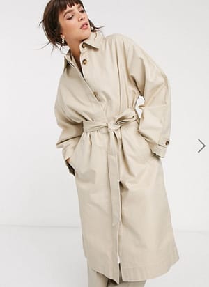 & Other Stories belted oversized mac in beige