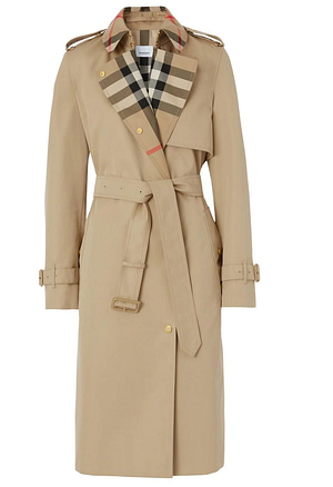 Burberry Exaggerated check-panel trench coat