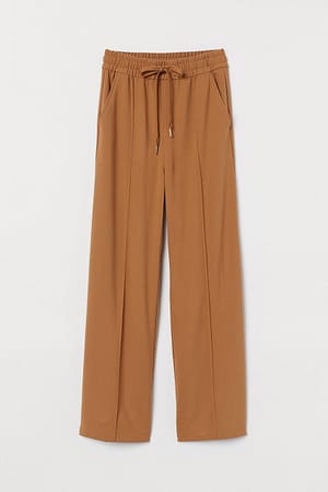 Dark beige Wide pull-on trousers