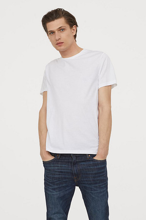 Round-neck T-shirt Regular Fit White