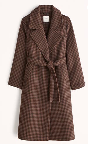 Abercrombie  Wool-Blend Lightweight Belted Blanket Coat